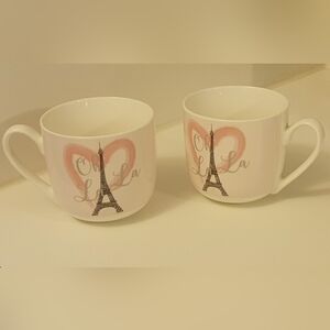 Paris Eiffel Tower mugs set of two